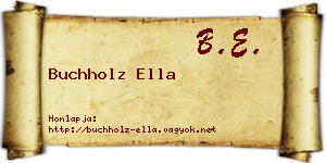 Buchholz Ella névjegykártya